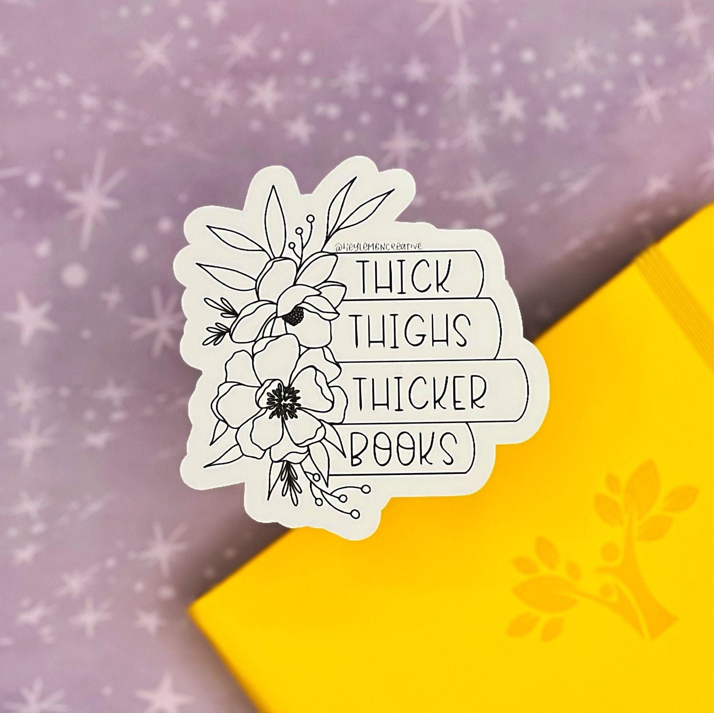 Thick Thighs Thicker Books Sticker