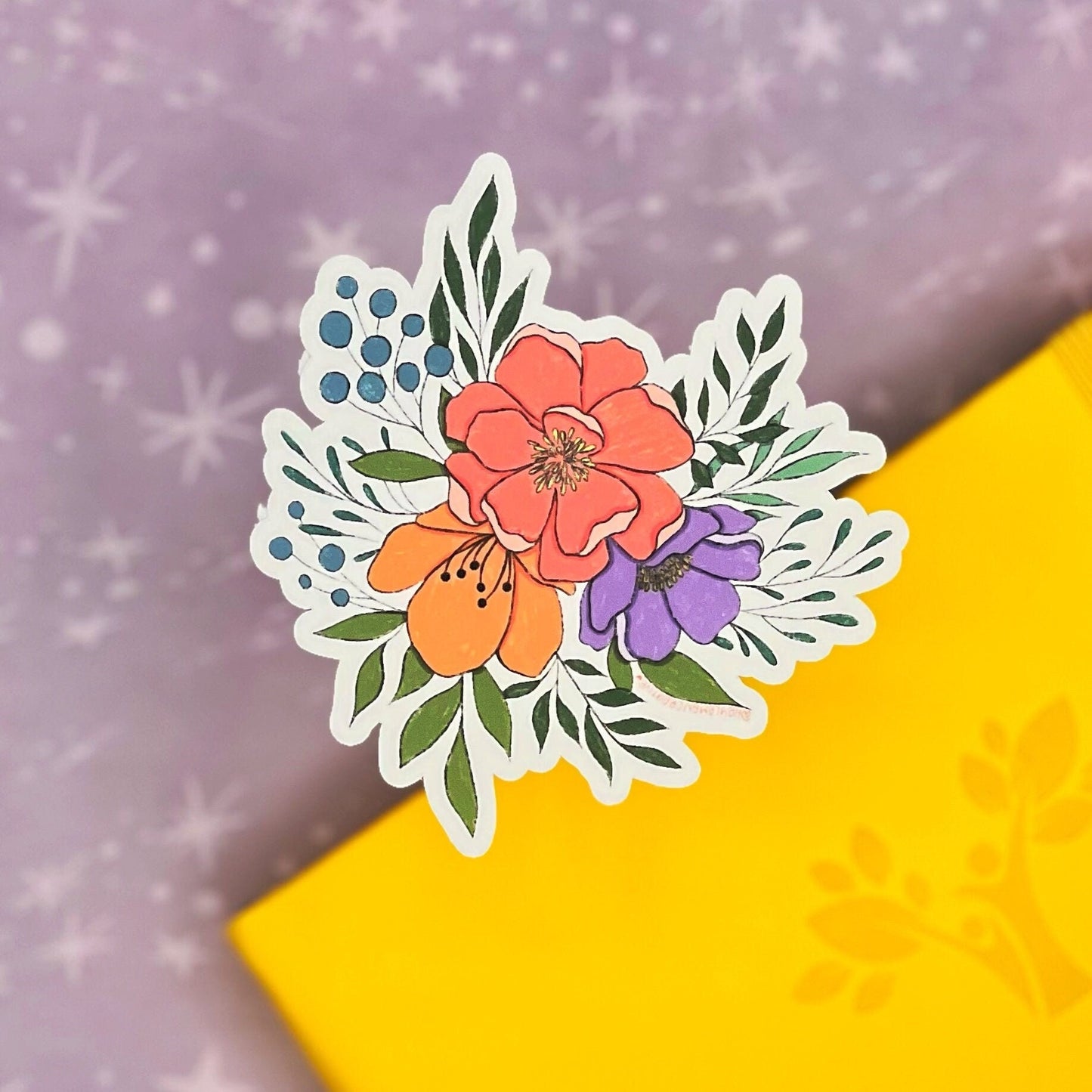 Flower Bouquet Matte Sticker