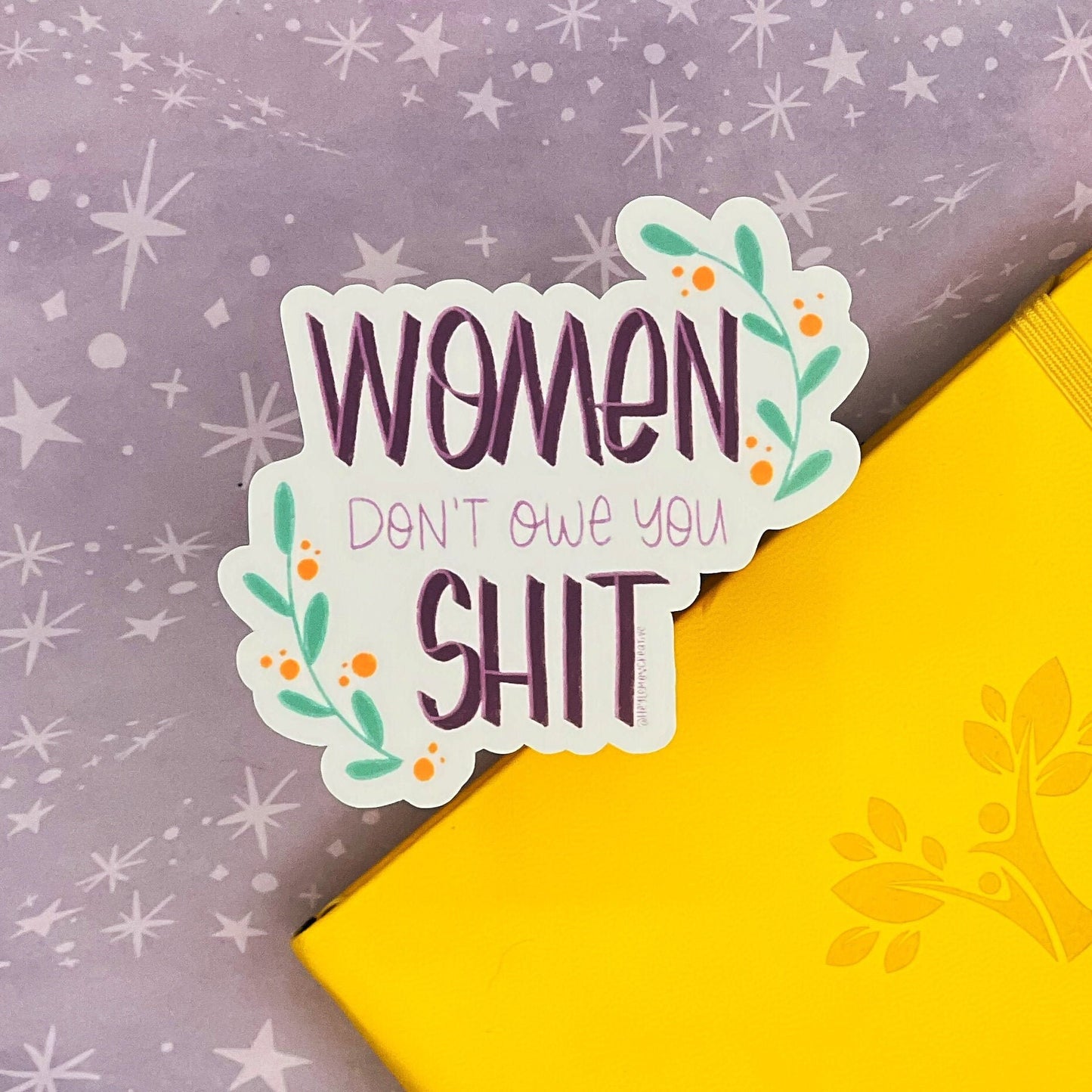 Women Don&#39;t Owe You Shit Matte Water Resistant Sticker