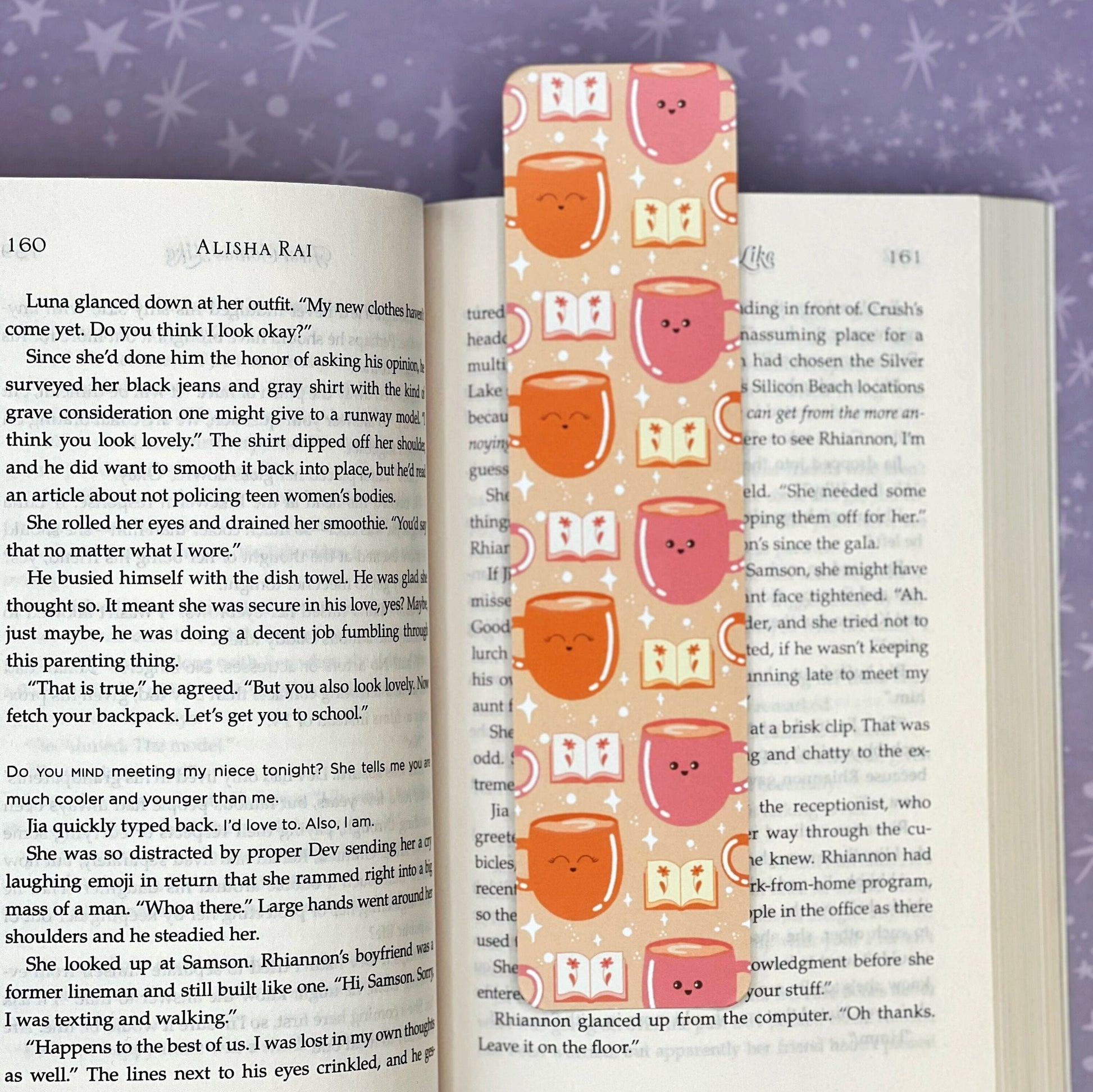 Coffee and Books Hand Drawn Matte Coated Bookmark