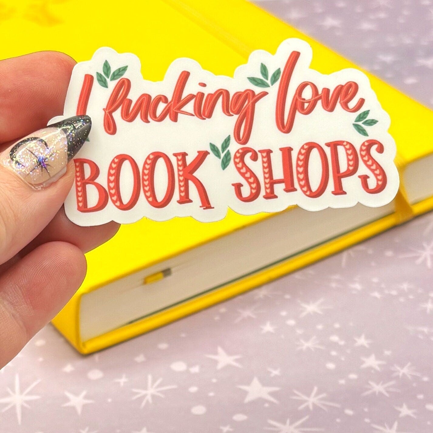 I F*cking Love Bookshops Matte Water Resistant Sticker