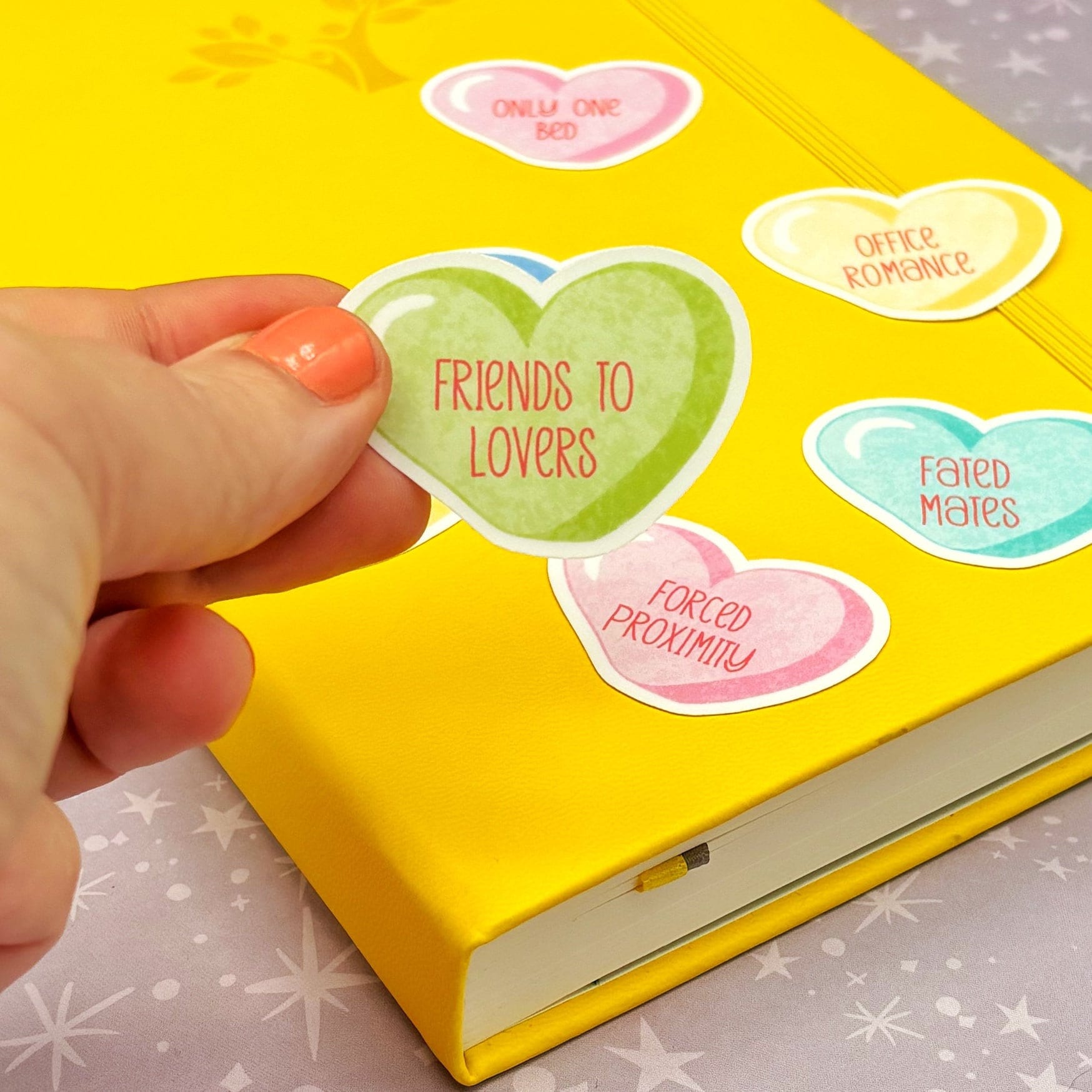 Romance Tropes Conversation Hearts Sticker Pack