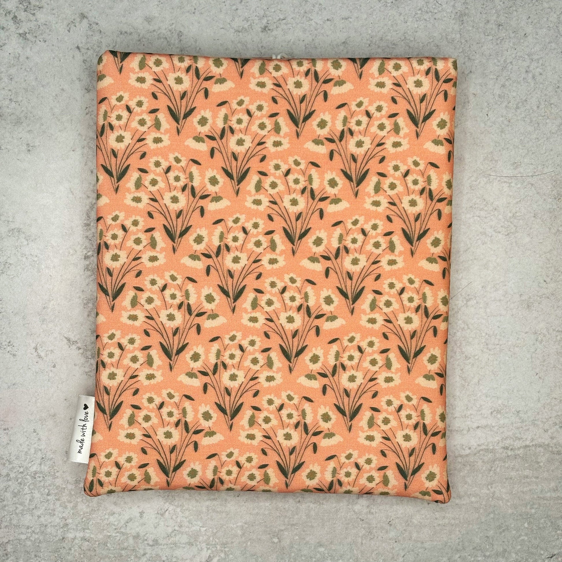 Pink and Green Floral Padded Book Sleeve for Reading Lover, Kindle User