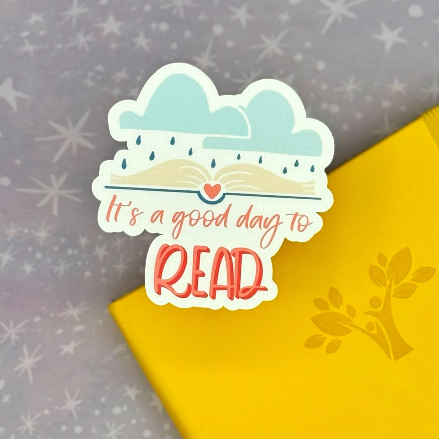 It's A Good Day To Read Rainy Day matte water resistant vinyl sticker for book lover