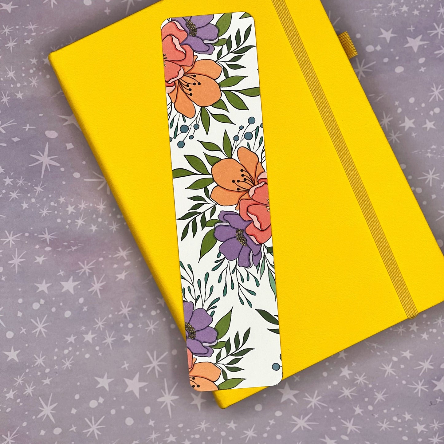 Coral Floral Hand Drawn Coated Matte Bookmark