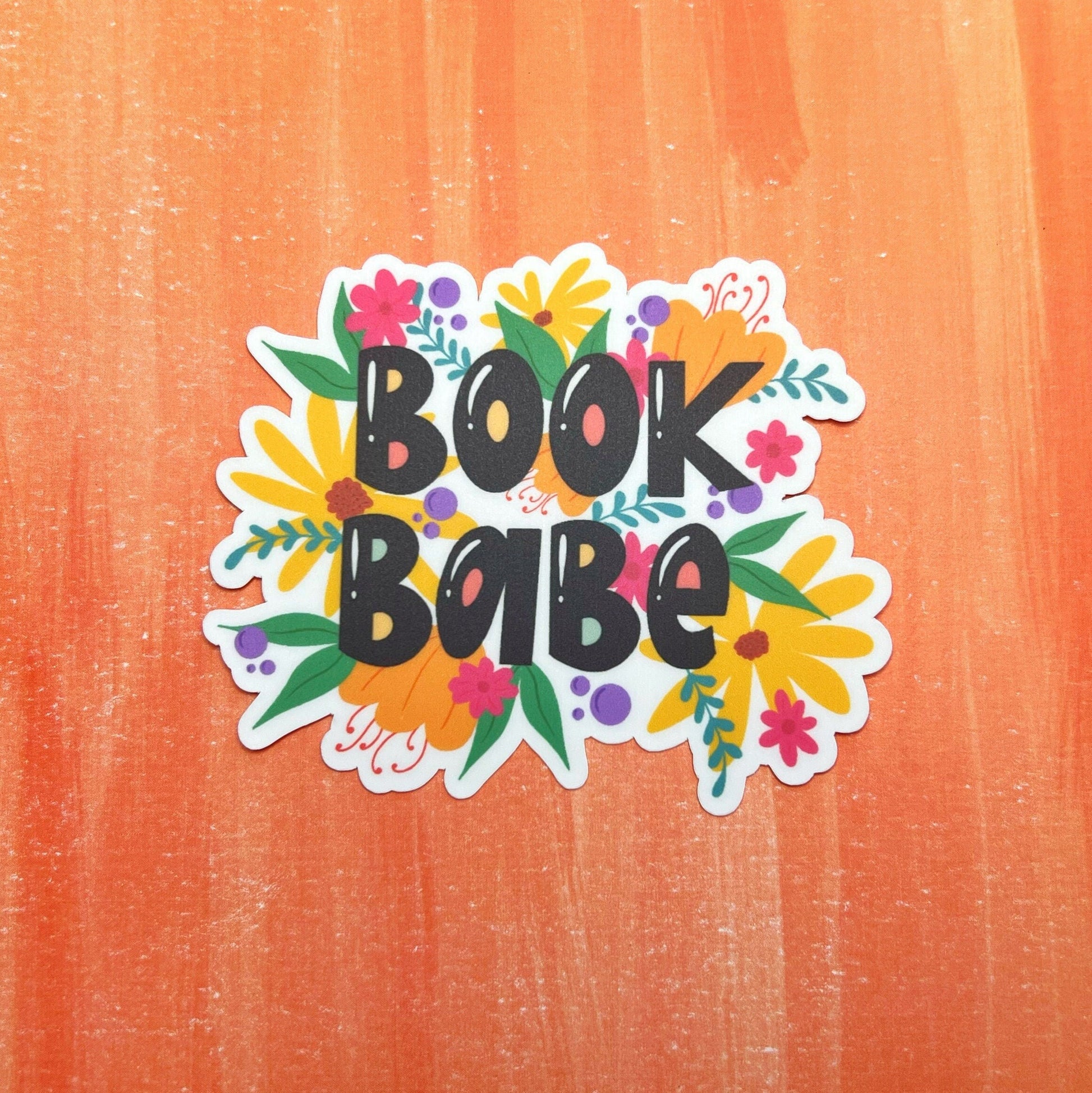 Book Babe Floral Matte Sticker