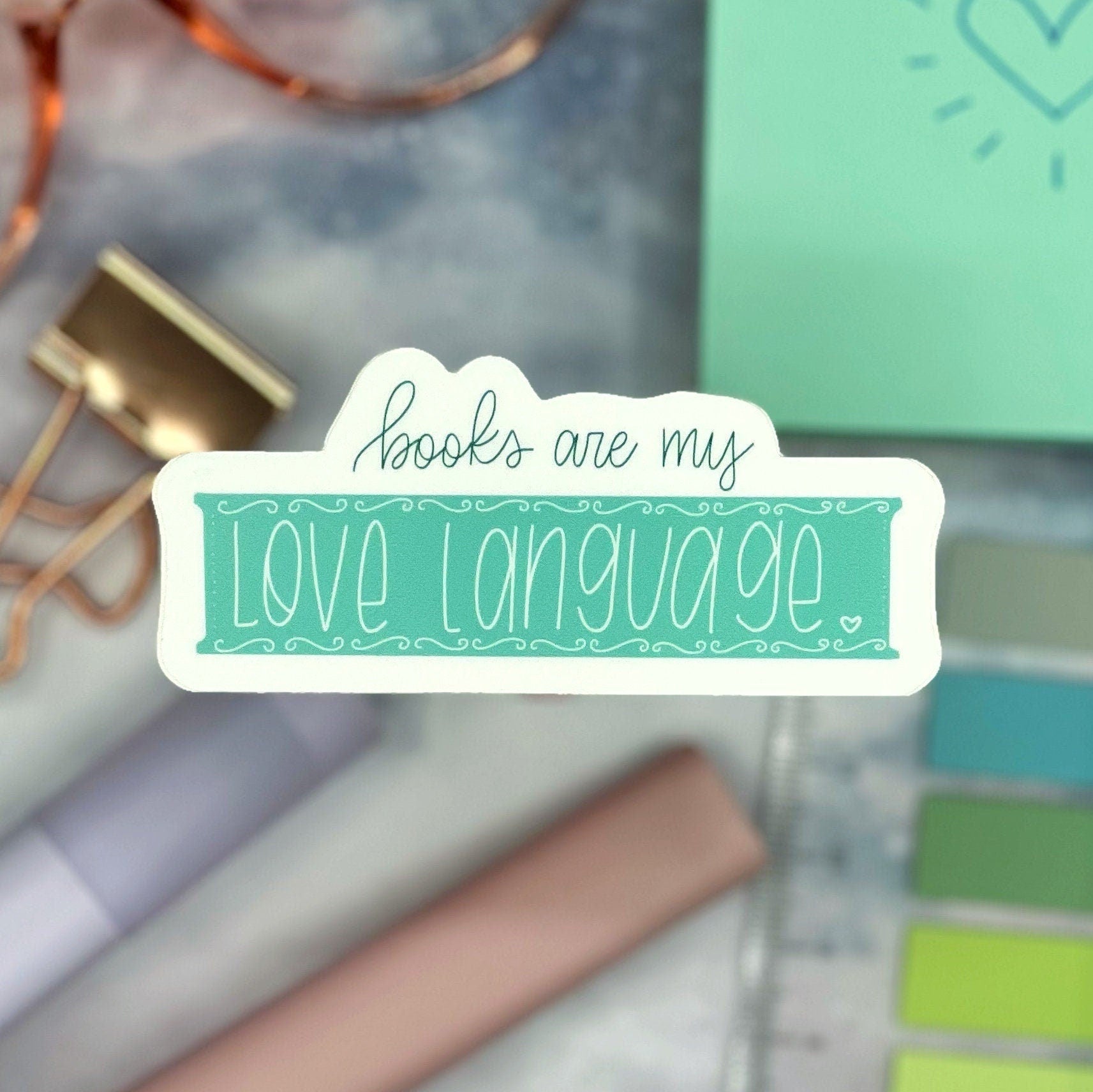 Books are my Love Language Sticker for Hydroflask