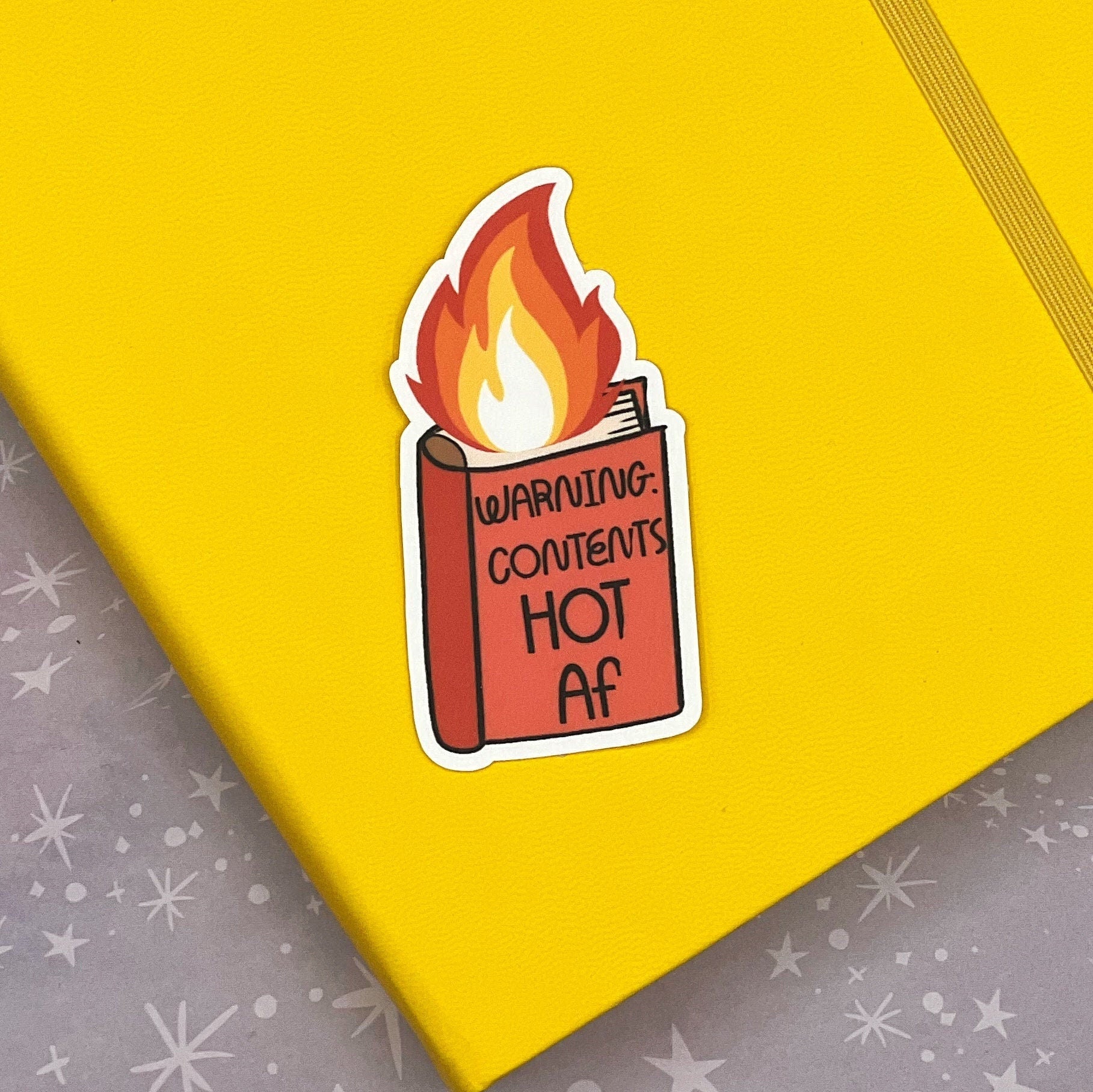 Warning Contents Hot AF Sticker, Romance Book Lover Sticker, Gift for Reader, Romancelandia Sticker, Spicy Books, Booktok Sticker, Spicy