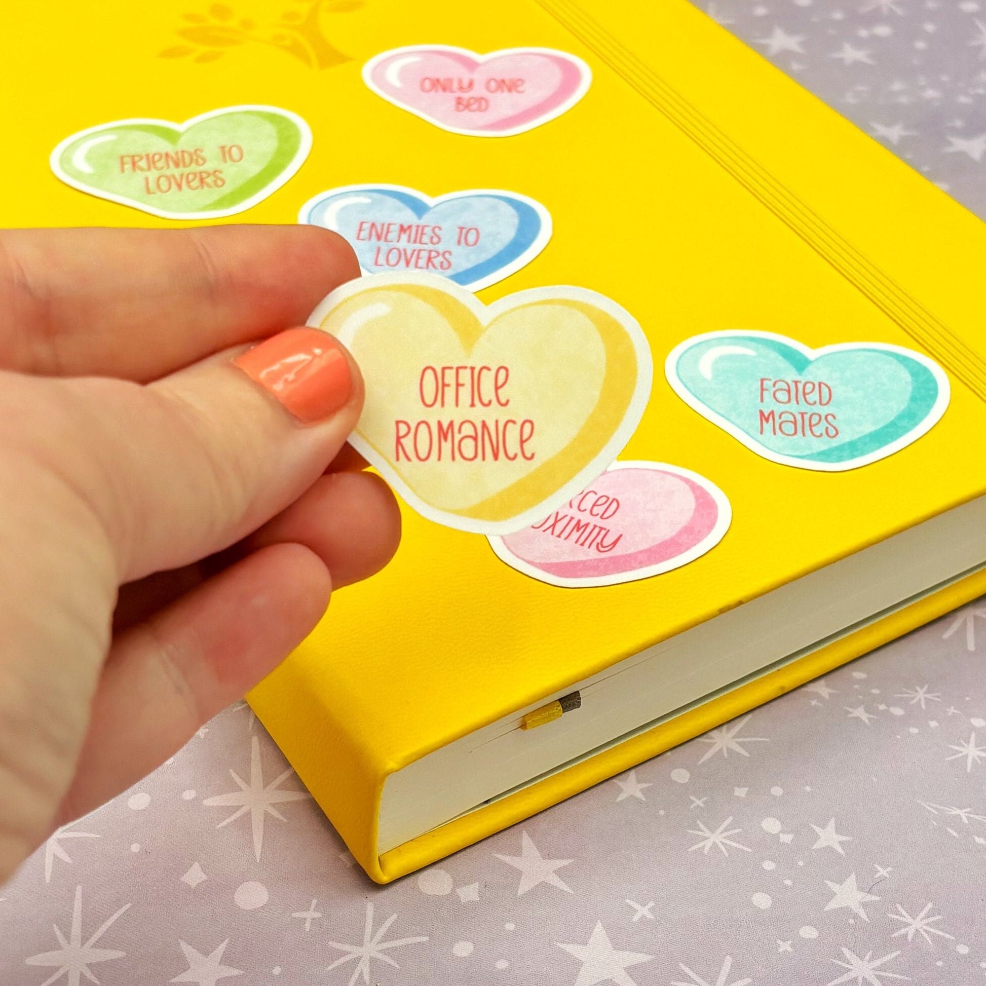 Romance Tropes Conversation Hearts Sticker Pack