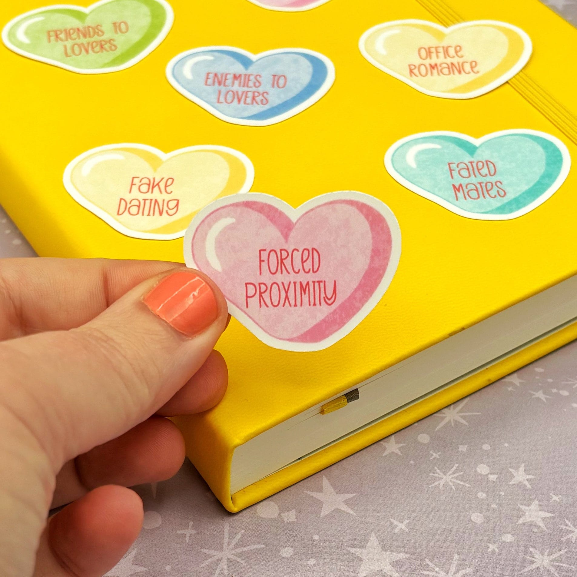 Romance Tropes Conversation Hearts Sticker Pack