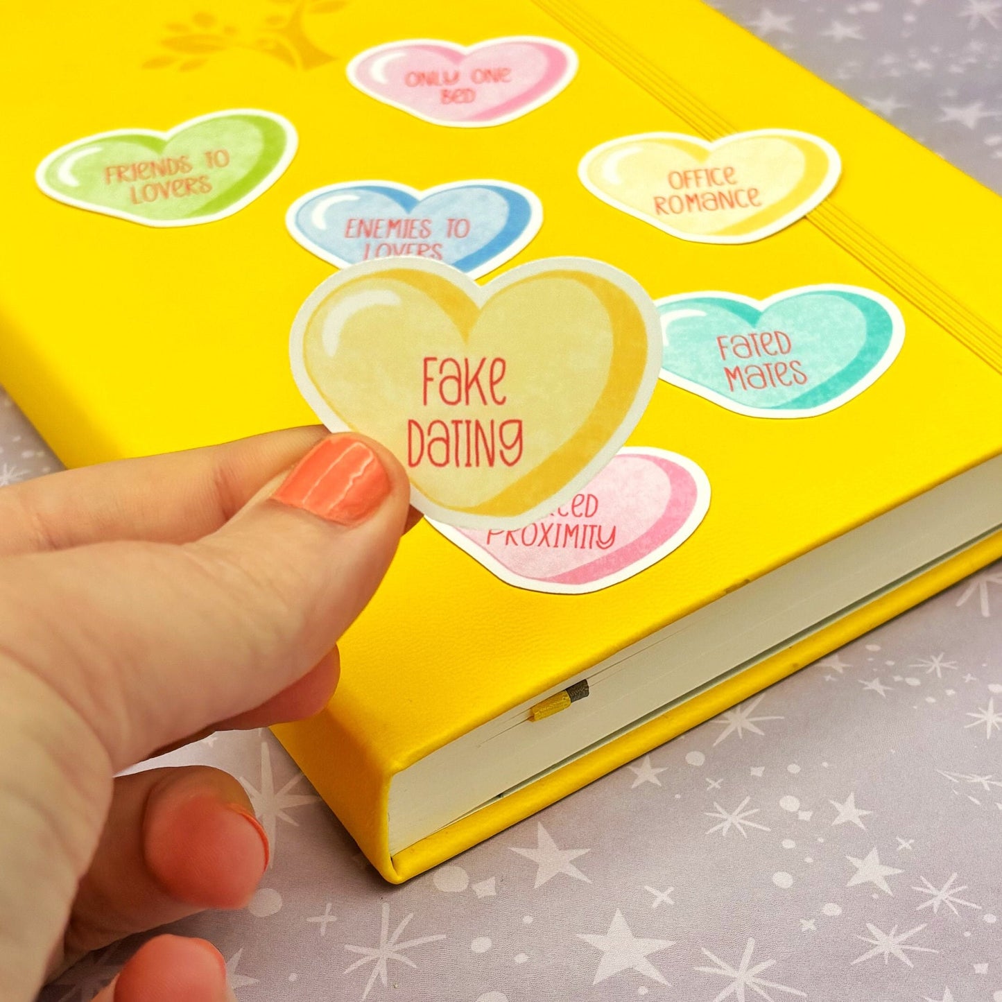 Romance Tropes Conversation Hearts Sticker Pack