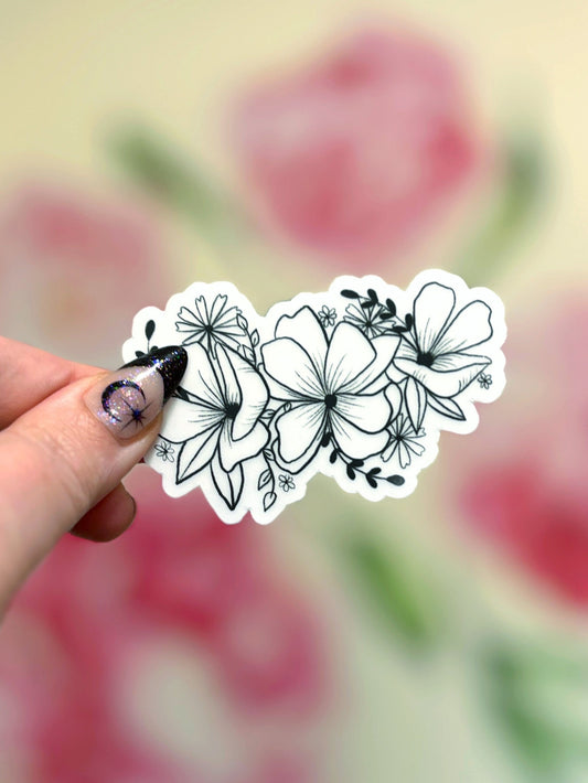 Transparent Floral Sticker