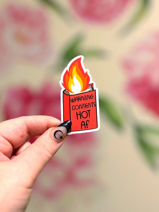 Warning Contents Hot AF Sticker