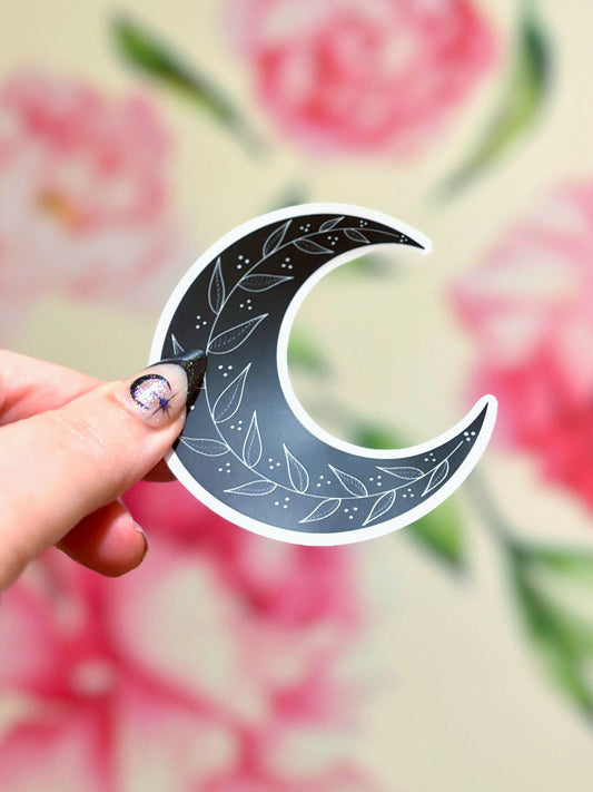 Transparent Foliage Moon Sticker