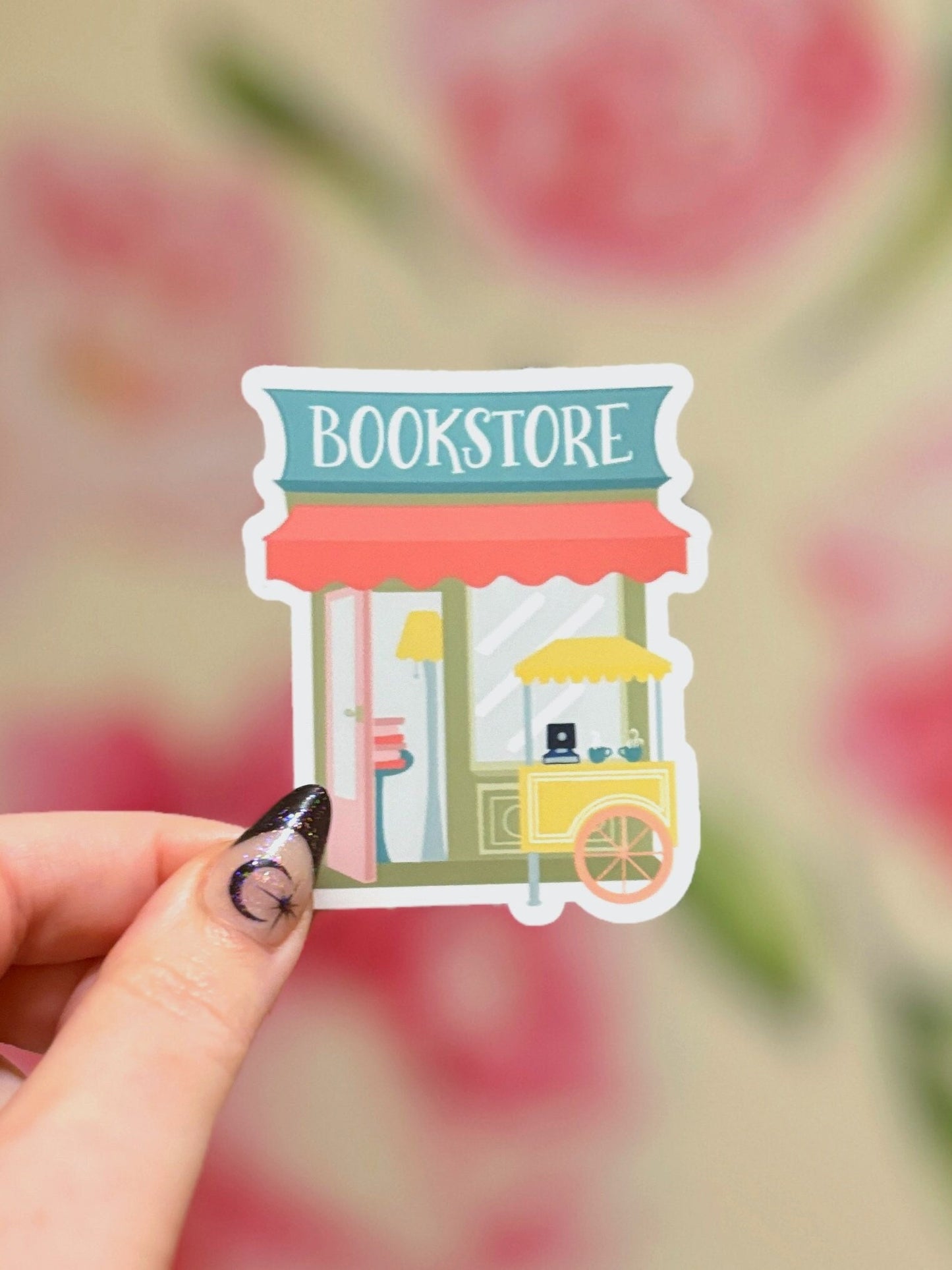 Cute Little Bookstore Matte Water Resistant Sticker
