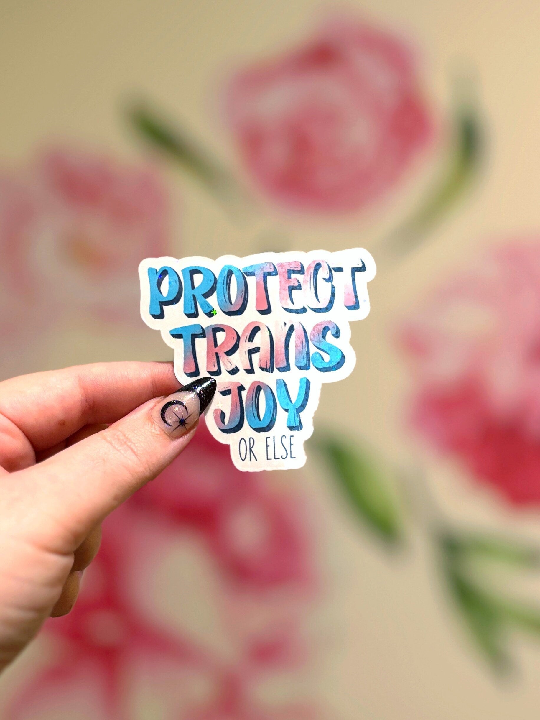 Protect Trans Joy Holographic Sticker