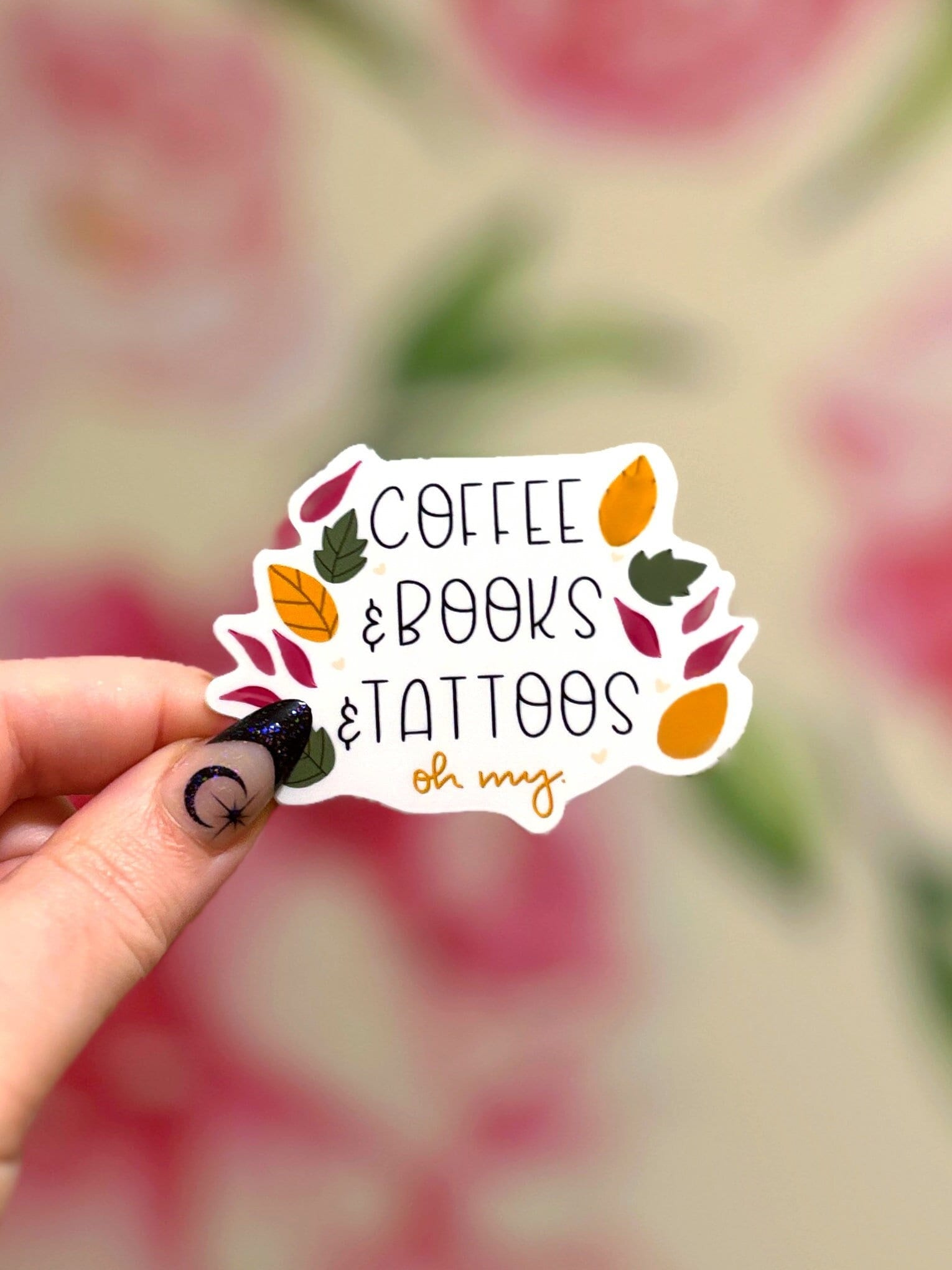 Coffee and Books and Tattoos Matte Sticker