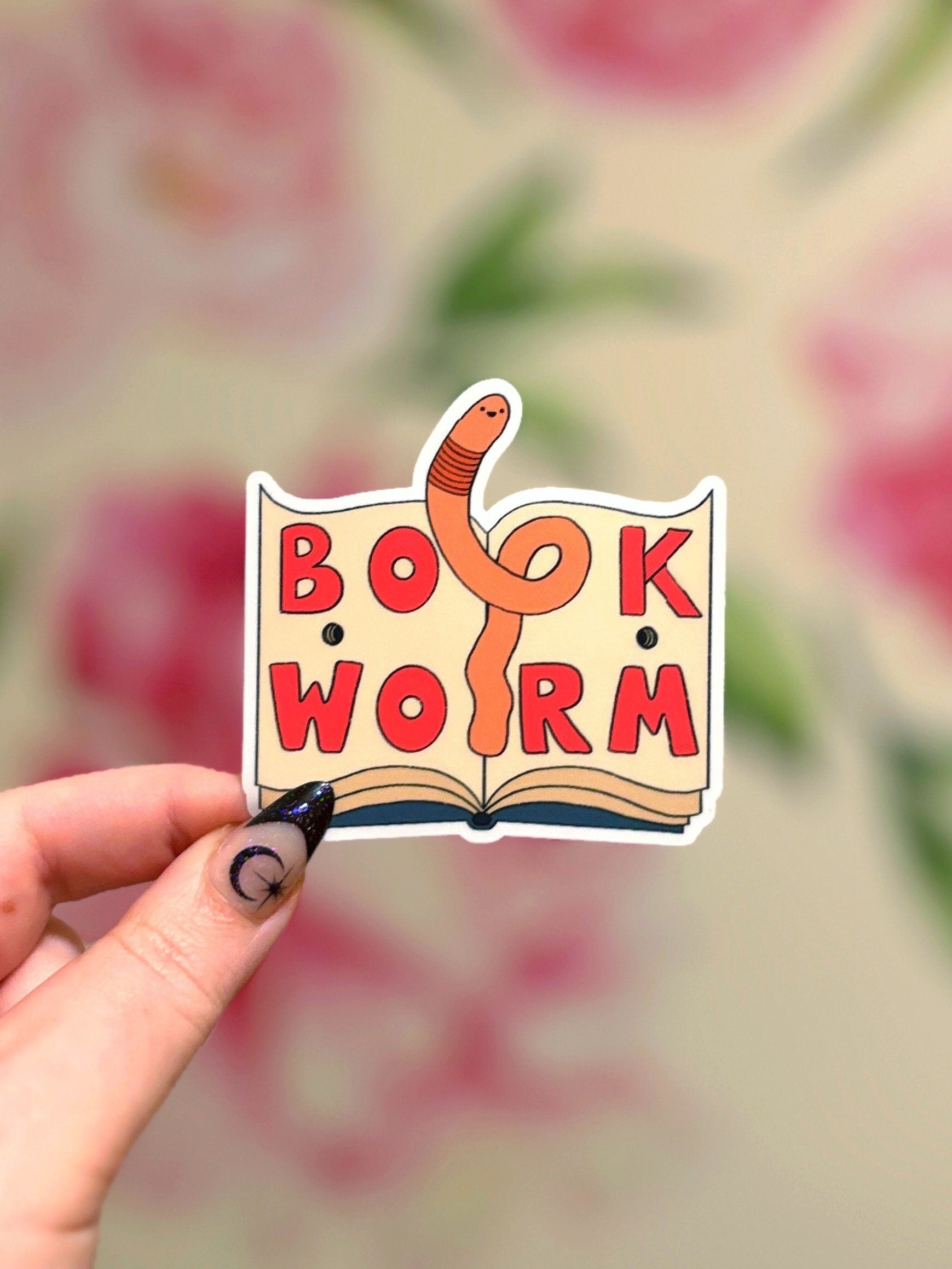 Book Worm Cute Sticker for Hydroflask