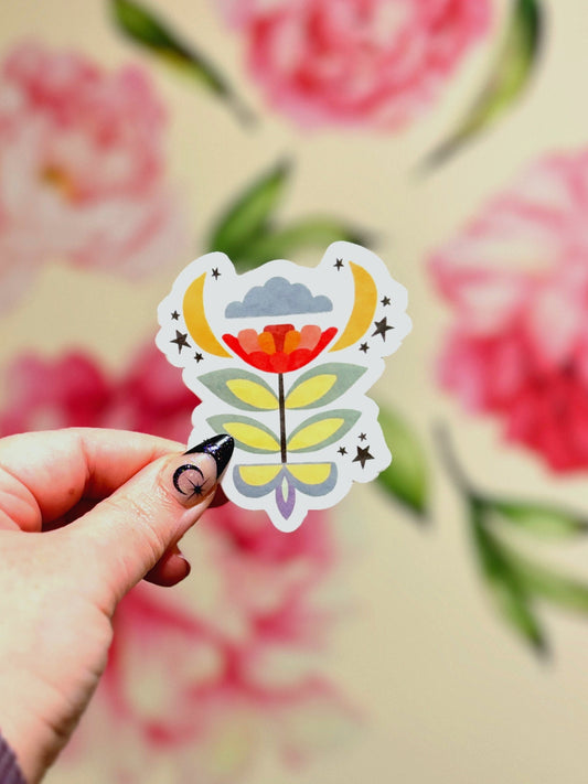 Night Flower Matte Sticker