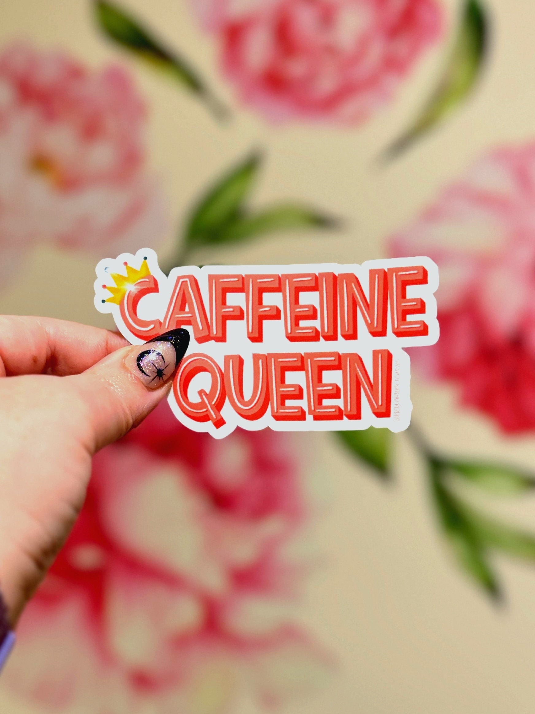 Caffeine Queen Matte Water Resistant Sticker