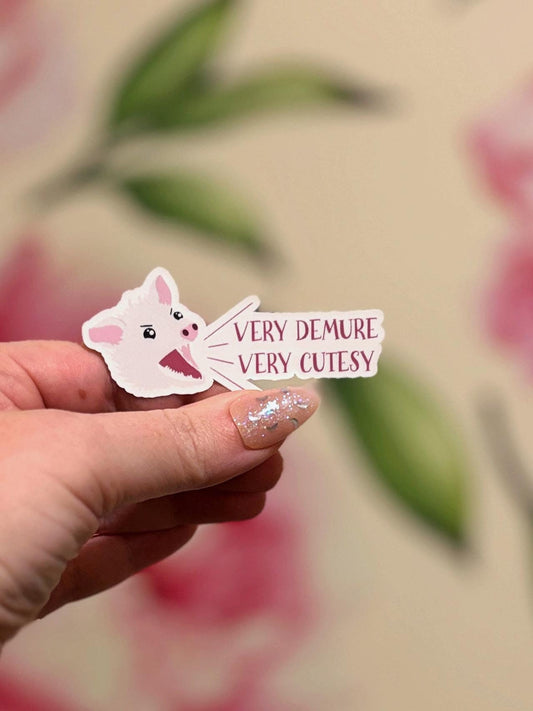 Very Demure Screaming Possum Matte Water Resistant Sticker