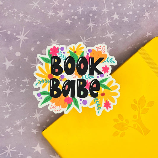 Book Babe Floral Matte Sticker