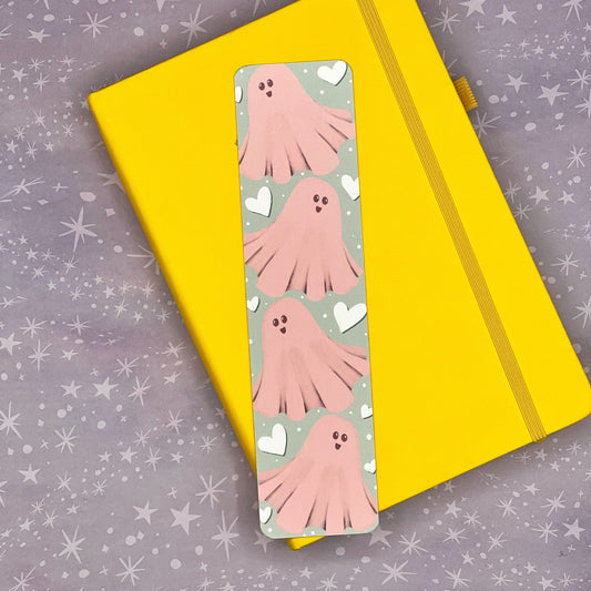 Pastel Ghosts Hand Drawn Coated Matte Bookmark