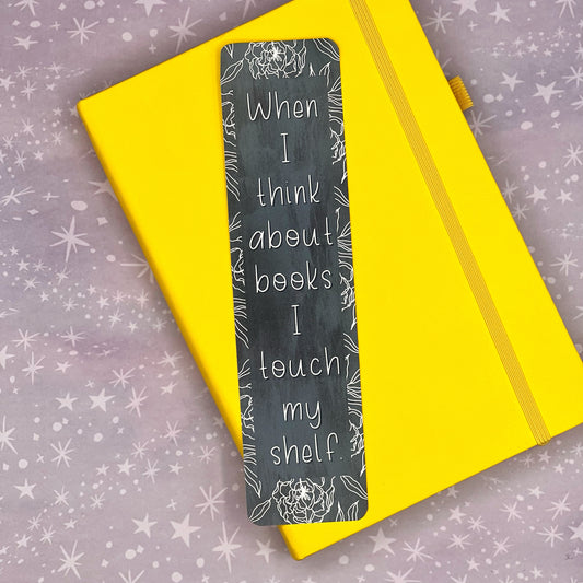 I Touch My Shelf Hand Drawn Matte Coated Bookmark