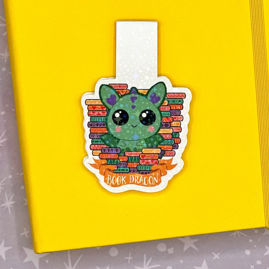 Book Dragon Magnetic Bookmark, Cute Magnet Bookmark, Book Mark for Book Lover, Unique Gifts Under 5 for Book Lover, Stocking Stuffer