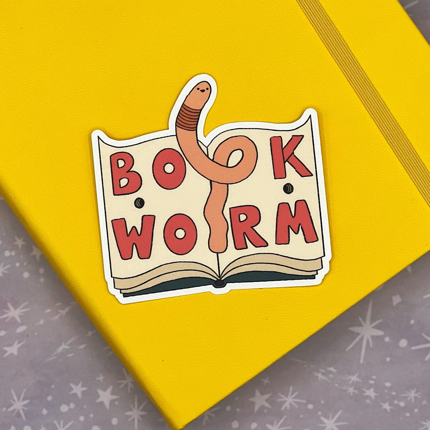 Book Worm Cute Sticker for Hydroflask, Unique Gifts for Readers, Gifts Under 5, Bookish Stickers, Book Lovers Stocking Stuffer