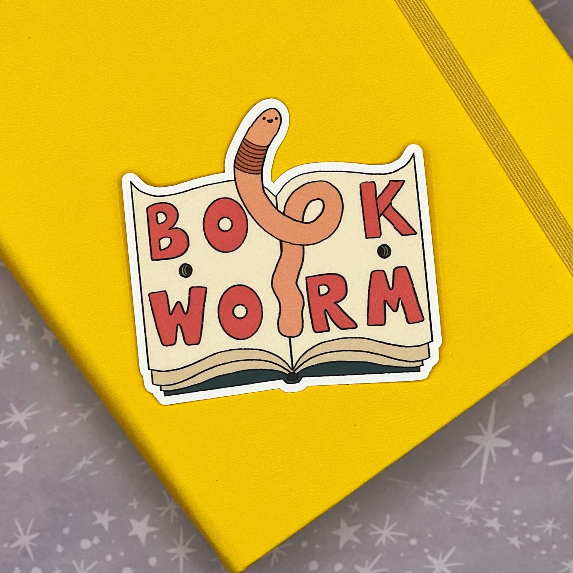 Book Worm Cute Sticker for Hydroflask, Unique Gifts for Readers, Gifts Under 5, Bookish Stickers, Book Lovers Stocking Stuffer