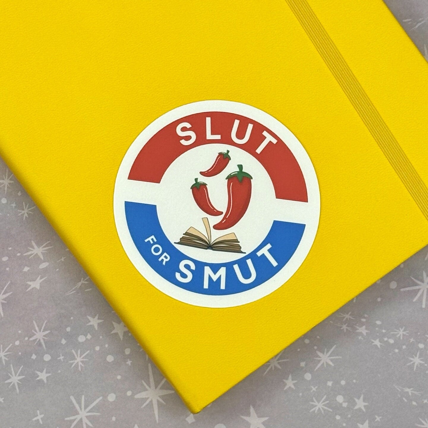 Slut for Smut Political Design Matte Sticker, Romance Book Lover Sticker, Romancelandia Sticker, Spicy Books, Bookish Decal, Reading Lover