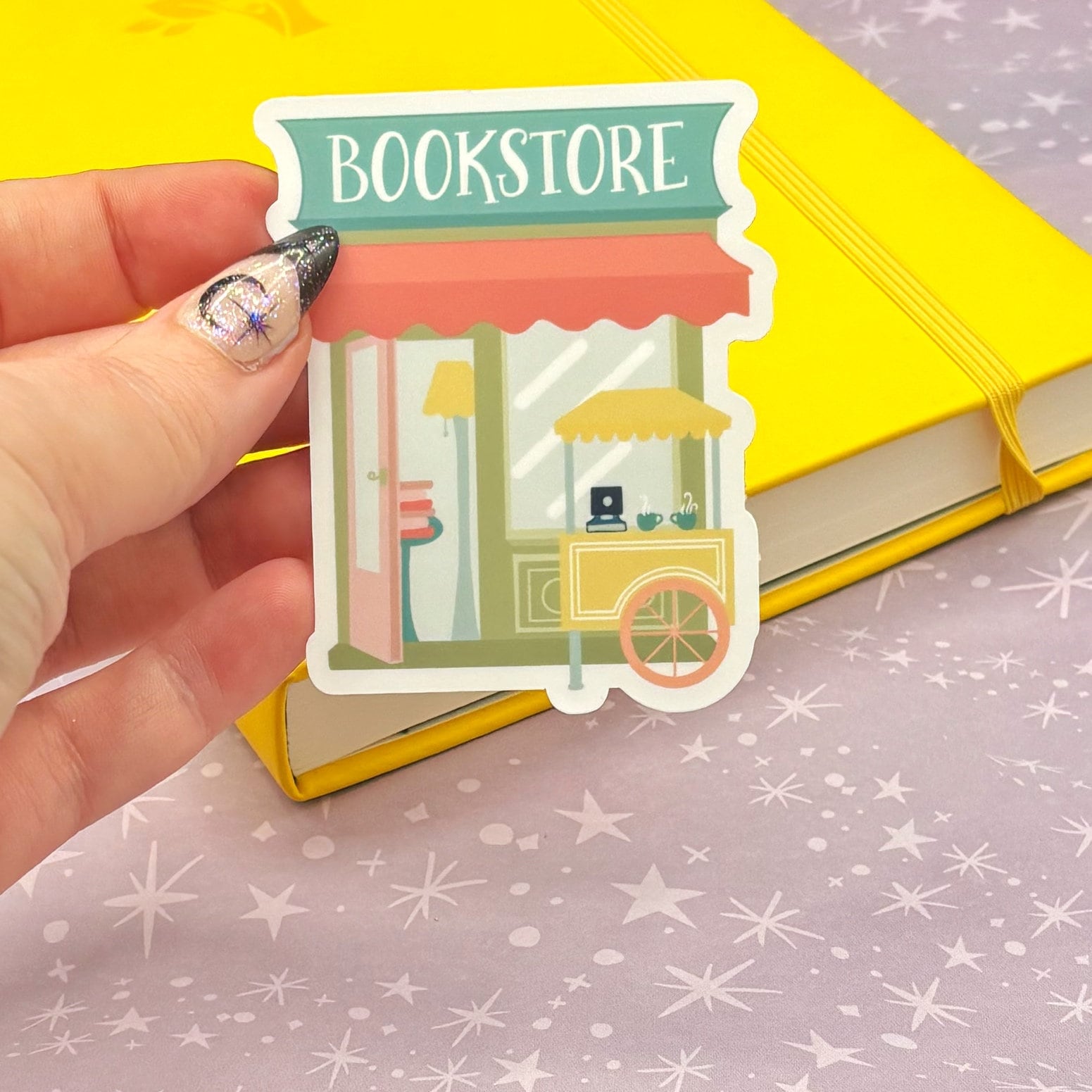 Cute Little Bookstore Matte Water Resistant Sticker