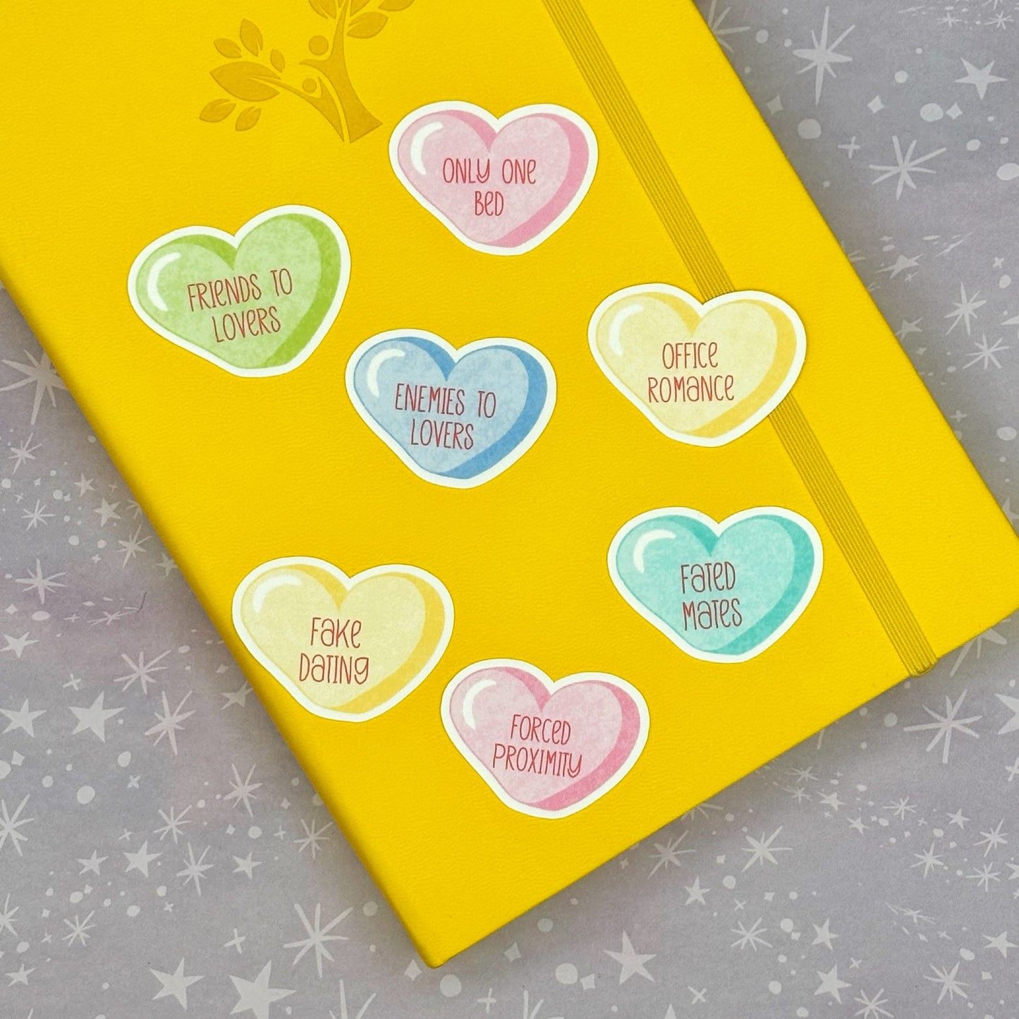 Romance Tropes Conversation Hearts Sticker Pack